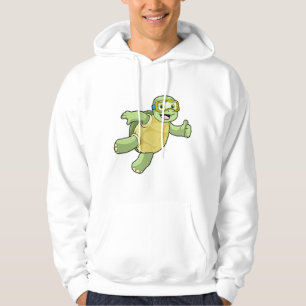 Veste À Capuche Tortue à la natation avec lunettes de natation