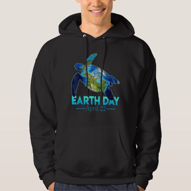 Veste À Capuche Tortue de mer Planète Amour Environnement Monde Te (Devant)