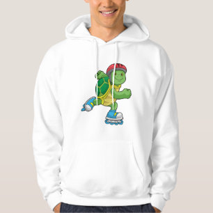 Veste À Capuche Tortue en patinage avec patins en ligne et casque