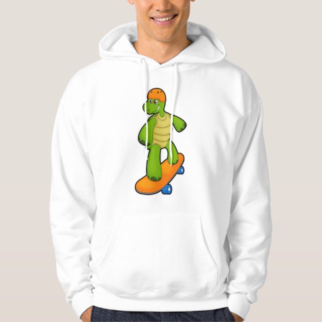 Veste À Capuche Tortue en Skateboard avec Skateboard & Casque (Devant)