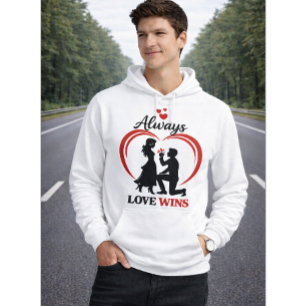Veste À Capuche Toujours L'amour Gagne Hoodie Romantique Unisexe p