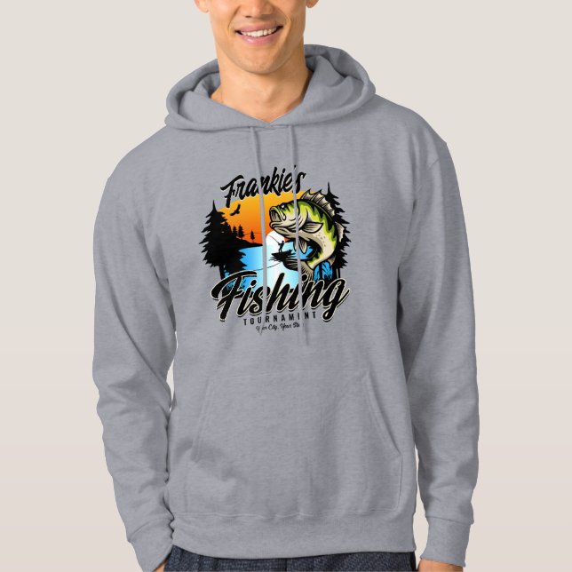 Veste À Capuche Tournoi de pêche personnalisé Truite pêcheur (Devant)