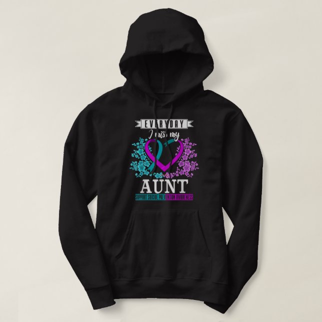 Veste À Capuche Tous Les Jours, Ma Tante Suicide Prévention (Design devant)