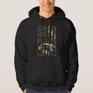 Veste À Capuche Tracteur Drapeau américain Patriotique Camo Fermie