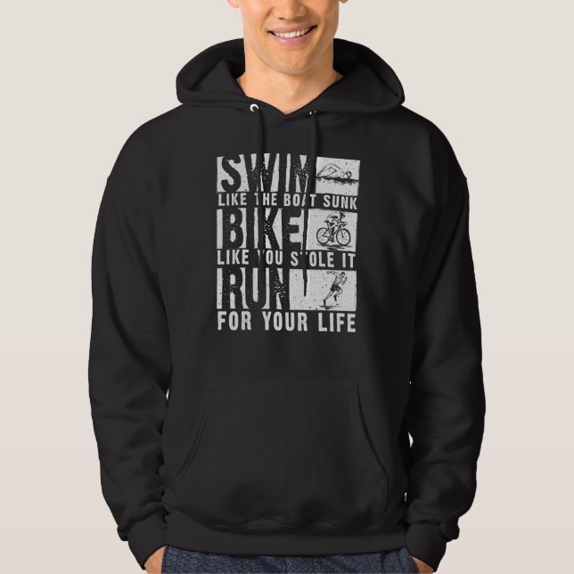 Veste À Capuche Triathlon cool Pour Hommes Femmes Bateau Swim Vélo (Devant)