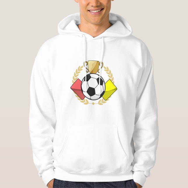 Veste À Capuche Trophée de football rouge et jaune (Devant)