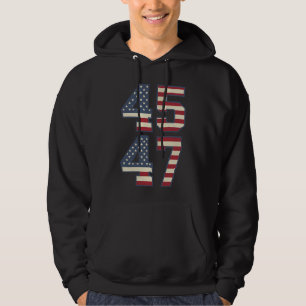 Veste À Capuche Trump 2024 Président 45 47 Amérique États-Unis Vin
