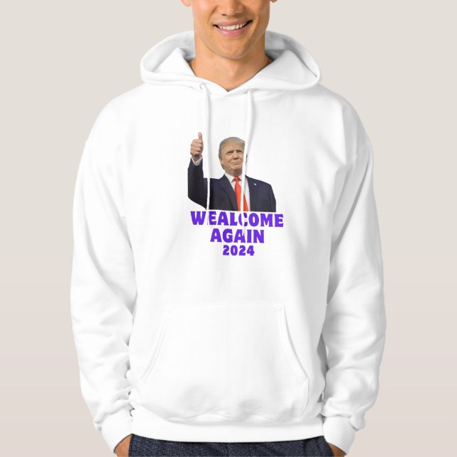 Veste À Capuche trump wealcome again 2024 (Devant)