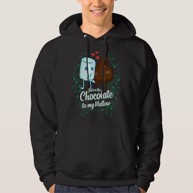 Veste À Capuche Tu es le chocolat à mon couple de mallow (Devant)