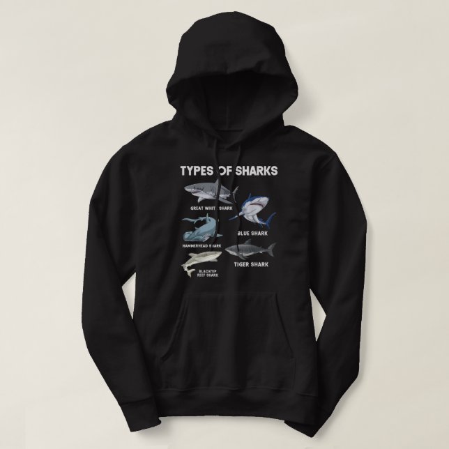 Veste À Capuche Types de requins  (Design devant)