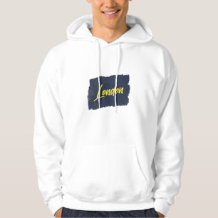 Veste À Capuche Typographie jaune manuscrite de Londres