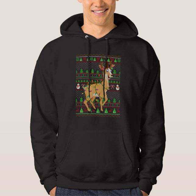 Veste À Capuche Ugly Xmas Sweater Style Lighting Chamois Christmas (Devant)