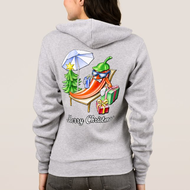 Veste À Capuche Un bon Noël chili sous le soleil et l'arbre (Dos)
