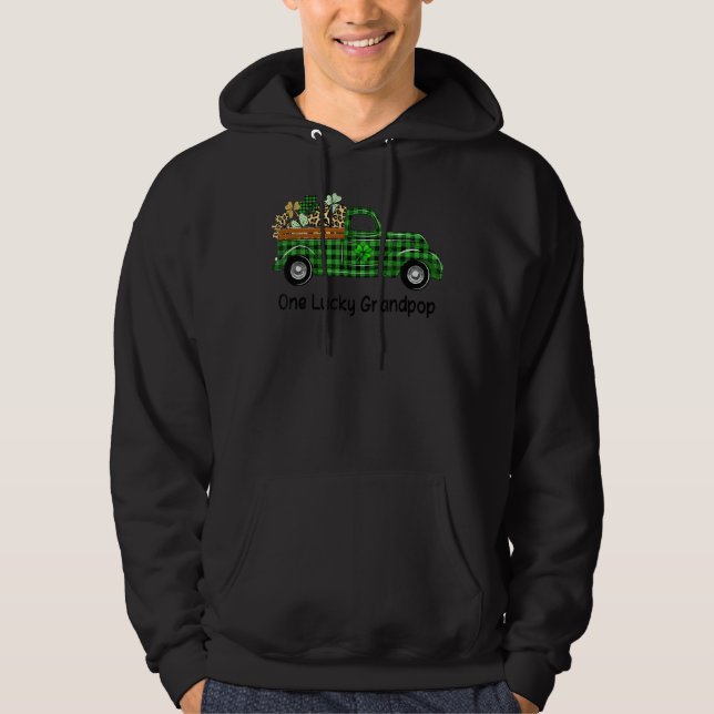 Veste À Capuche Un Chanceux Grand-pop vert Plaid Truck Shamrocks P (Devant)