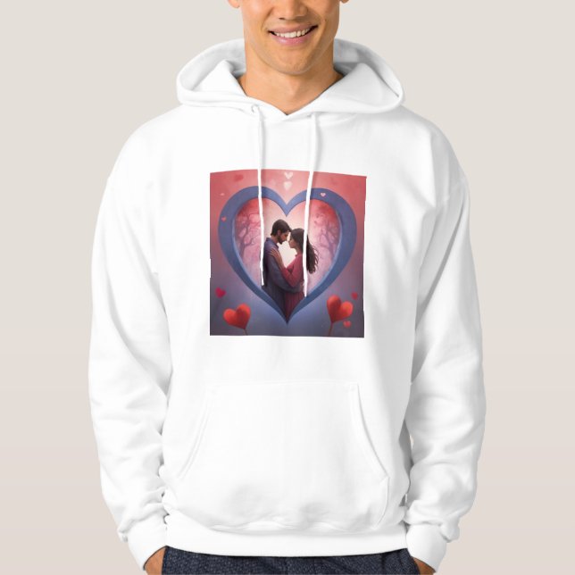 Veste À Capuche Un design pour une Saint Valentin spirituelle qui  (Devant)