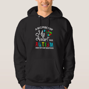 Veste À Capuche Un Gros Morceau De Mon Coeur A L'Autisme Et Il Est