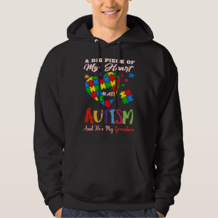 Veste À Capuche Un Gros Morceau De Mon Coeur A L'Autisme Et Il Est