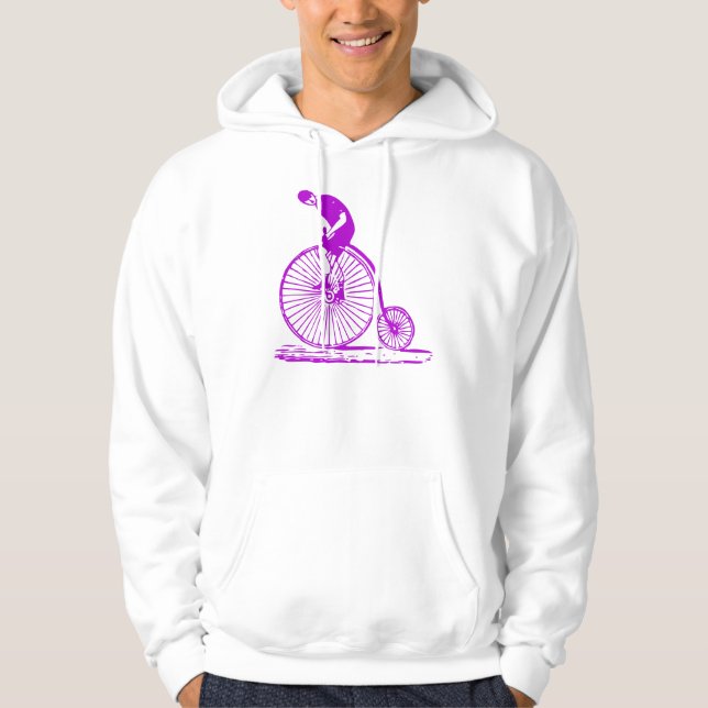 Veste À Capuche Un homme sur un penny Farthing - violet (Devant)