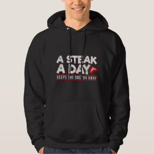 Veste À Capuche Un régime carnivore de steak par jour anti-végétal