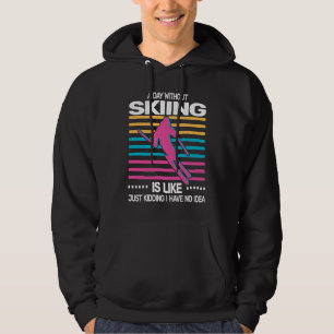Veste À Capuche une journée sans Ski neige skieurs 80s 70s rétro n