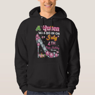 Veste À Capuche Une Reine Est Née Le 4 Juillet Joyeux Anniversaire