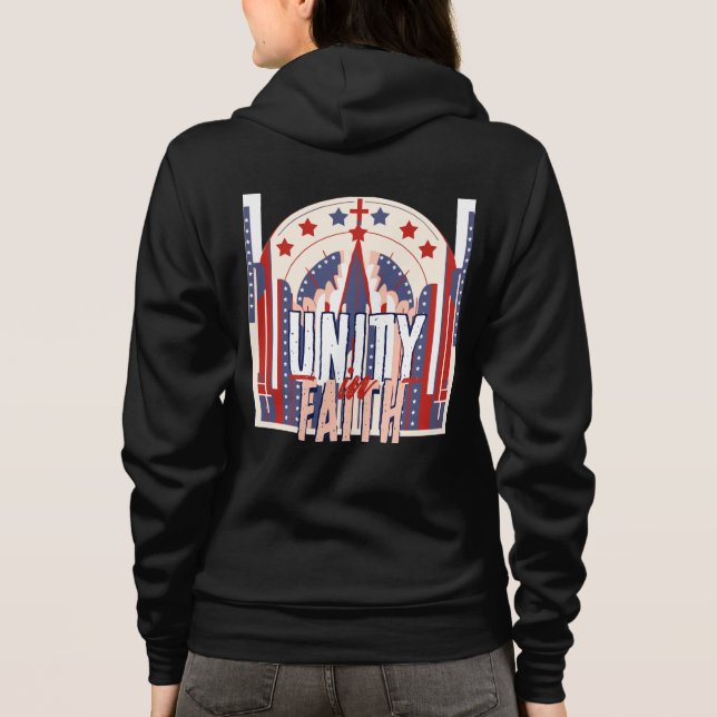 Veste À Capuche Unité dans la Foi : Une veste de Denim patriotique (Dos)