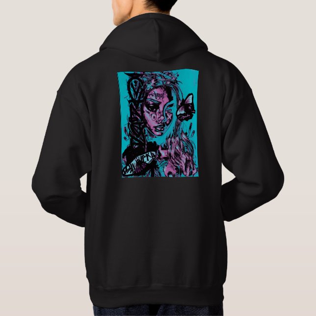 Veste À Capuche Urban Angel Neon Beauté en Chaos Art (Dos)