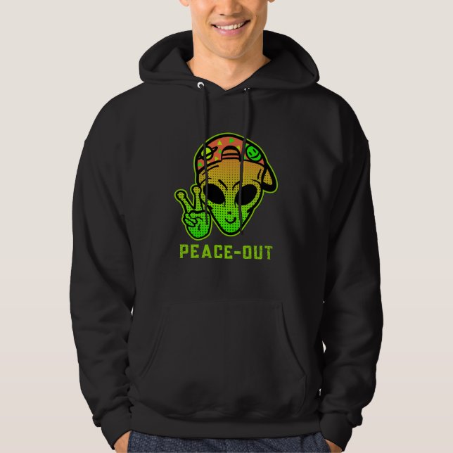 Veste À Capuche Urban Legend Alien Streetwear PEACE OUT (Devant)