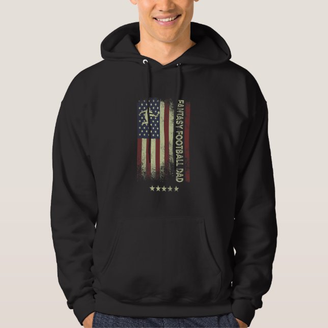 Veste À Capuche USA American Flag  Fantasy Football Dad 1 (Devant)