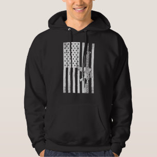 Veste À Capuche Usa Distress Rifle Gun Drapeau 2e Amendement Suppo