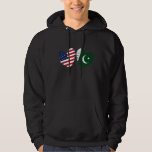 Veste À Capuche Usa Pakistan Drapeau Coeur Valentines Jour Pakista