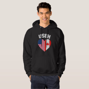 Veste À Capuche USEH America Canada Drapeau drôle Américain Canadi