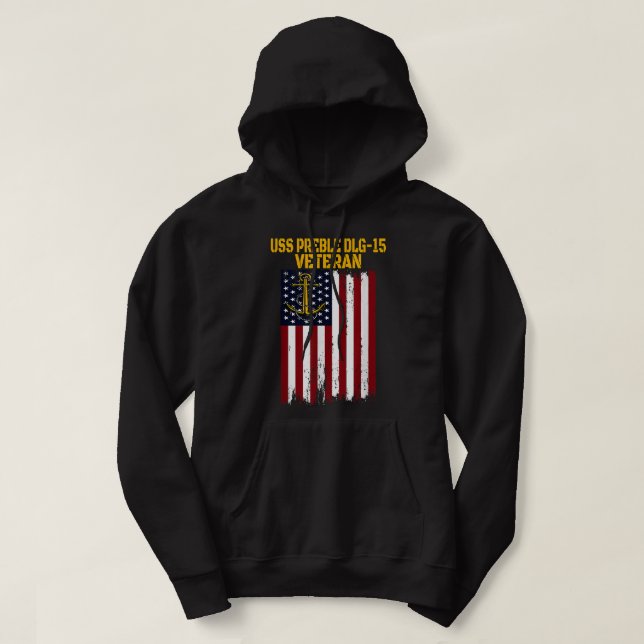 Veste À Capuche USS Preble DLG-15 Destroyer Fête des pères Vétérin (Design devant)