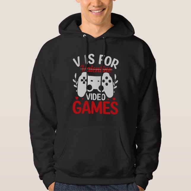 Veste À Capuche V est pour Jeux Vidéos avec Valentine Crossing Out (Devant)
