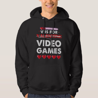 Veste À Capuche V est pour Video Game Valentine Gamer coeurs