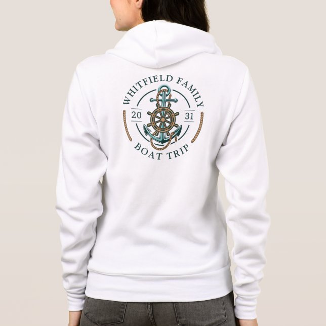 Veste À Capuche Vacances en famille Nautical Custom Boat Trip (Dos)