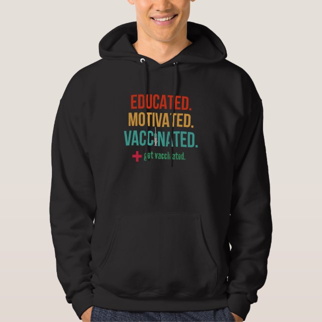 Veste À Capuche vacciné à motivation instruite se faire vacciner I (Devant)