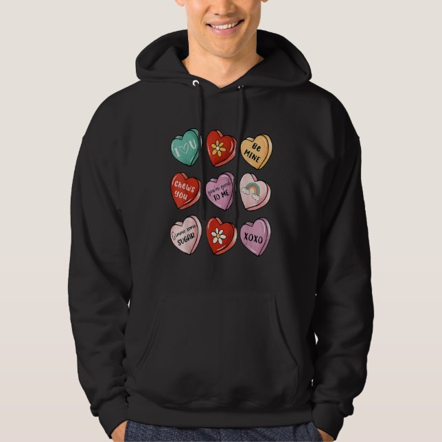 Veste À Capuche Valentine Sweet Candy Heart Kiss Happy Valentine's (Devant)