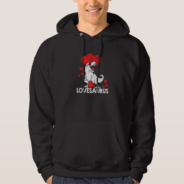 Veste À Capuche Valentines Day Dinosaur Lovesaurus Hearts Boys Gir (Devant)