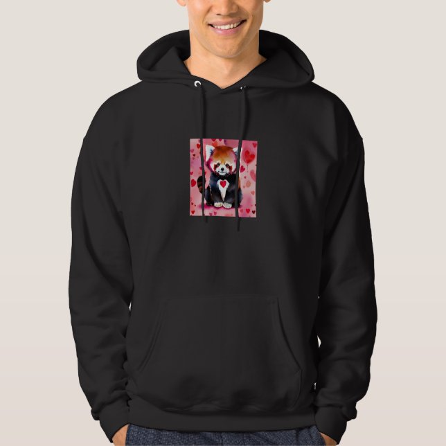 Veste À Capuche Valentine's Day Love Heart Red Panda Girlfriend Fi (Devant)