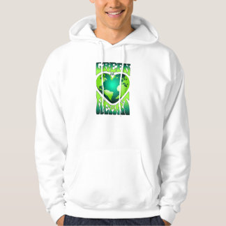 Veste À Capuche VERT AU COEUR Éco écologique Rétro