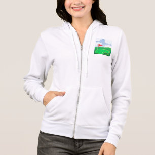 Veste À Capuche Vert de golf avec drapeau rouge et balle