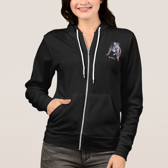 Veste À Capuche Veste Bulldog, britannique veste Bulldog féminin (Devant)