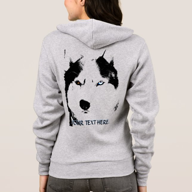 Veste À Capuche Veste Husky Veste femme traîneau Chien Veste perso (Dos)
