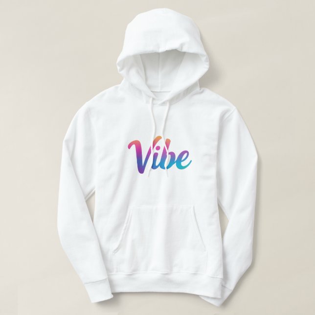 Veste À Capuche Vibe Bold Rainbow Gradient Script T-Shirt – Trendy (Design devant)