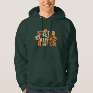 Veste À Capuche Vibes d'automne Aquarelle Fleurs sauvages d'automn