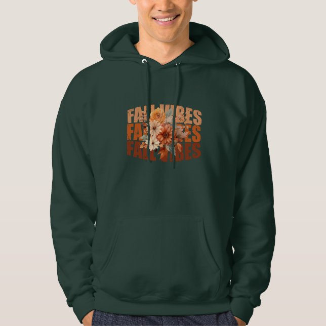 Veste À Capuche Villes d'automne aquarelle fleur sauvage feuilles (Devant)