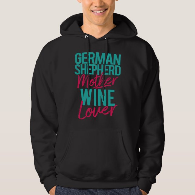 Veste À Capuche Vin mère berger allemand (Devant)