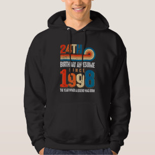 Veste À Capuche Vintage Fait En 1998 24ème Anniversaire La Légende