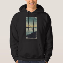 Vintage Lakeside Fishing Silhouette